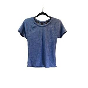 Chaser Women's Blue Short Sleeve Back Cutout Crew Neck T-Shirt Size S
